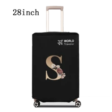 1 件行李箱罩无弹性无纺布行李箱保护套行李防尘罩适用于 20-30 英寸拉杆箱防刮行李箱保护套玫瑰金首字母图案旅行配件返校必备品