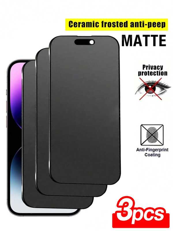 واقي شاشة ل- 16 برو ماكس 16 16 برو 16 بلس 14 برو ماكس 6.7 17 17 برو 17 برو ماكس 17 إير بوصة ، فيلم سيراميك عالي الجودة 9H+ ، غير زجاجي ، فيلم ناعم ، فيلم سيراميك للخصوصية ، فيلم حماية الخصوصية ، مضاد للخدش ، فيلم سيراميك للخصوصية بطبقة مطفأة ، حساس للمس ، مناسب لأغطية الهاتف ، 3 حزم من أساسيات حماية الشاشة ، قابل للتطبيق على الدرع اليومي ، المكتب ، حماية خصوصية الشاشة المنزلية ، واقي شاشة الهاتف ، اكسسوارات الهاتف ، مقاوم للماء ، مضاد للصدمات ، مقاوم للخدش