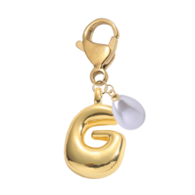 Bubble Buchstaben süßes Buchstaben Halsketten Anhänger A-Z, Glücklicher Kristall Anhänger mit tropfenförmiger Perle, glänzender Legierung Taschenanhänger / Rucksackanhänger / Schlüsselanhänger / Schlüsselring / Auto Anhänger / Geldbörse Accessoire, stilvoller vielseitiger Schmuckgeschenk für Frauen, Mädchen, Teenager, perfekt für den täglichen Gebrauch, Taschendekoration, Schule, Arbeit, Reisen, Geburtstag, Valentinstag, Weihnachten, Neujahrgeschenkidee