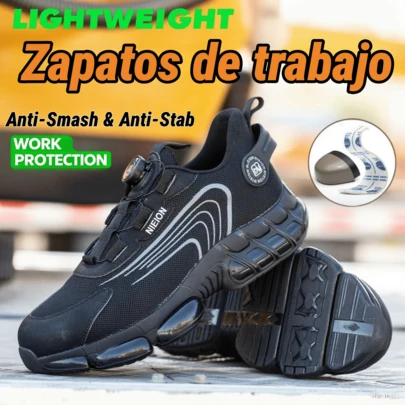 Tenis de trabajo,Zapatos de Seguridad,Zapatos calzado de seguridad y trabajo para Hombre, seguridad industrial con puntera de acero,resistente al polvo y antideslizante, botas de t rabajo para hombre,adecuado para sitios industriales y sitios de construcción,Tenis De Hombre,Tenis De Mujer