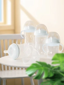 1 件新生儿奶瓶，天然 PP 材质防胀气宽口塑料防震婴儿奶瓶套装