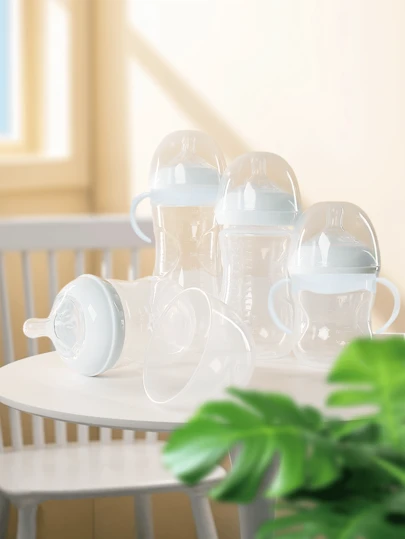 1 st Newborn nappflaska, naturligt PP-material Anti-kolik Plast med bred mun Stötsäker nappflaska