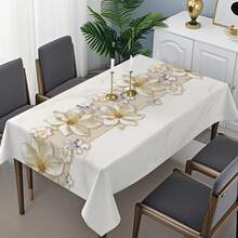 1 khăn trải bàn họa tiết hoa vàng và đá cẩm thạch sang trọng, chất liệu polyester hình chữ nhật, có thể giặt và tái sử dụng, thích hợp cho gia đình hàng ngày, phòng ăn, phòng khách, tụ họp, tiệc theo chủ đề Giáng sinh, sử dụng trong nhà/ngoài trời - Nhiều màu - Xem 17