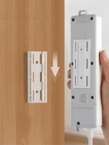 10 件免打孔粘性插座支架，电源板支架，固定牢固，易于安装，整理桌面，适用于厨房、家庭、办公室（白色） - 彩色 - 查看 2