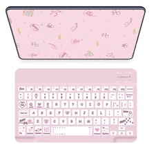 Ultra-Thin Rechargeable Bluetooth Keyboard, Portable Compact Wireless Keyboard (150mAh), Compatible With Samsung Galaxy Tab Tablets, Android, Windows Smartphones, IOS IPad, Christmas/New Year Gift 2026 (Pink)
