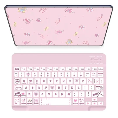 Ultra-Thin Rechargeable Bluetooth Keyboard, Portable Compact Wireless Keyboard (150mAh), Compatible With Samsung Galaxy Tab Tablets, Android, Windows Smartphones, IOS IPad, Christmas/New Year Gift 2026 (Pink)