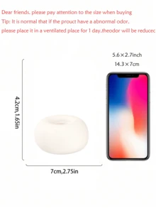 1件套白色陶瓷烛台 - 创意简约家居装饰，适用于餐桌和书桌，圆形烛台，餐桌、婚礼、节日家居装饰，圣诞节和新年理想之选 - 彩色 - 查看 5