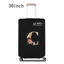 1 件行李箱罩无弹性无纺布行李箱保护套行李防尘罩适用于 20-30 英寸拉杆箱防刮行李箱保护套玫瑰金首字母图案旅行配件返校必备品