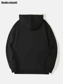 KID003|Sudadera con capucha Otoño/Invierno 2025|Sudadera estampada elegante para edades de 4 a 15 años|Enviado desde México|Temporada de regreso a clases|Halloween|Para uso diario y regreso a clasesSudadera negra con el felicitoso texto "FELIZ Día del AMIGO", perfecta para celebrar el Día del Amigo con estilo y comodidad - Negro - Ver 2