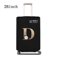 1 件行李箱罩无弹性无纺布行李箱保护套行李防尘罩适用于 20-30 英寸拉杆箱防刮行李箱保护套玫瑰金首字母图案旅行配件返校必备品