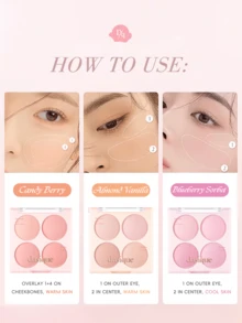 Dasique 4-Color Matte Blush Palette, High Color Payoff, Long-Lasting, Natural Glow, Lightweight & Breathable, Vegan Formula, Fashionable Makeup Brand, Christmas Holiday Essential - #09 Almond Vanilla - 查看 8