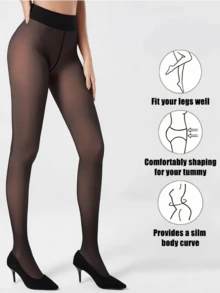 1 Paio di collant trasparenti da donna, collant neri sexy e snellenti, leggeri 80g per temperature da 10-25°C, collant spessi 200g/300g per temperature da 0-10°C, adatti per uso quotidiano, Natale, casa, appuntamenti e uscite, confortevoli - nero - Visualizzare 20
