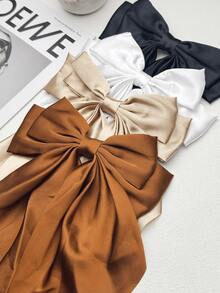 1/4 Pieces Women's Hair Clip, Black Bow, White Bow, Pink Bow, Women's Bow, Satin Ribbon, Satin Bow, Long Tail Clip, Bow, Party Hair Accessory, Mother's Day Fashion, Daily Party Claw Clips Hair Claws Hair Barrettes, School Stuff, Hair Accessories, Valentines Accessories, Head Accessories - Multicolor - View 10