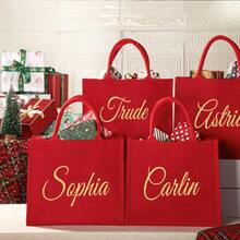 Customized Gift Bags And Ornaments, Holiday Gift Bags With Names, Party Bags, Christmas Eve Gift Bags, Christmas Holiday Gifts