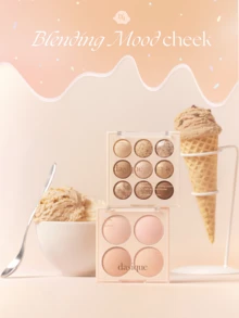 Dasique 4-Color Matte Blush Palette, High Color Payoff, Long-Lasting, Natural Glow, Lightweight & Breathable, Vegan Formula, Fashionable Makeup Brand, Christmas Holiday Essential - #09 Almond Vanilla - 查看 9