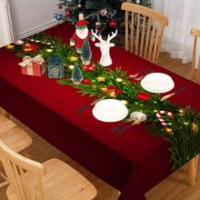 1/20 pièces Nappe de Noël avec motif de boules de Noël, cloches, cannes en bonbon - Nappe de table festive pour la restauration, les fêtes et la décoration de la maison - Matériau durable, parfait pour les cadeaux de Noël et les célébrations du Nouvel An, décorations de table de Noël