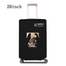 1 件行李箱罩无弹性无纺布行李箱保护套行李防尘罩适用于 20-30 英寸拉杆箱防刮行李箱保护套玫瑰金首字母图案旅行配件返校必备品