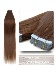 Tape In Hair Extensions Human Hair 20pcs/Pack/30g Remy Straight Invisible Tape Adhesive Hair Extensions Suitable For All People 10-24 Inches