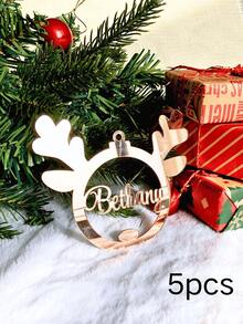 1/3/5pcs Personalized Name Wood & Acrylic Ornament – Custom Laser Cut Hanging Decor, Personalized Keepsake For Valentine's Day Gift, Eid Al-Fitr Celebration, Easter Gifts & Spring Home Decoration, Unique Anniversary & Birthday Gift, Custom Name Ornament For Family, Couples & Kids - Multicolor - View 19