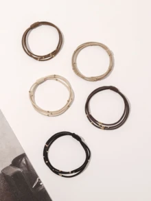 1 Stück modischer, vielseitiger, minimalistischer beiger nahtloser Haargummi, Haargummis, Haargummibänder, Haarseile