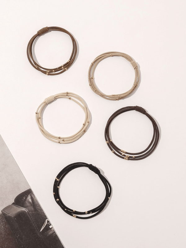 1 peça de elástico de cabelo bege sem costura, versátil e minimalista, prendedores de rabo de cavalo, elásticos de cabelo, faixas de borracha para cabelo, corda de cabelo