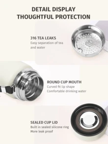 1 pezzo Bottiglia d'acqua isolata in acciaio inossidabile da 1 litro - Tazza da caffè, tazza per auto, bottiglia d'acqua di grande capacità, a tenuta stagna, portatile, adatta per attività all'aperto, arrampicata, campeggio, sport e viaggi - Con coperchio utilizzabile come tazza d'acqua per il ritorno a scuola