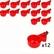 [6/12/20 piezas] Tazas automáticas para pollos - Sistema de alimentación de agua por gravedad flotante para aves de corral, kit de alimentador de agua con abridor de agujeros