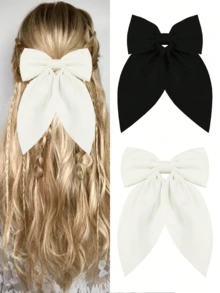 2/3/4 pezzi Fermagli per capelli grandi a fiocco, fermagli per capelli con fiocco morbido e coda lunga, fermagli per capelli in metallo vintage con seta, accessori per capelli eleganti, ottimo regalo per San Patrizio, San Valentino, autunno e inverno, fermagli a pinza per outfit da vacanza per donne alla moda