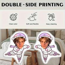 Customized Winter Element Face Photo Throw Pillow - Double-Sided Digital Printing Design, Hidden Zipper Design - Home Sofa Decor, Bedroom Bedside Decoration, Beach Chair Accessory - Unique Gift Suitable For Birthday, Christmas, Valentine's Day, Halloween, Thanksgiving, Cartoon Pattern, Easy Care Fabric, High Quality Printing, Creative Cushion, Perfect Gift