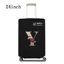 1 件行李箱罩无弹性无纺布行李箱保护套行李防尘罩适用于 20-30 英寸拉杆箱防刮行李箱保护套玫瑰金首字母图案旅行配件返校必备品