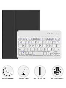 [Wireless Keyboard Protective Case] This Wireless Bluetooth Keyboard Protective Case Is Compatible With  Air 1/Air 2/Air 3/Air 4/Air 5/6,  5th/6th/7th/8th/9th/10th/11th Gen,  Pro 12.9 Inch (2020/2021/2022 Models),  Pro 11 Inch (2018/2020/2021/2022 Models), As Well As Galaxy Tab And  Pad SE. It Features A Soft TPU Back Cover, A Magnetic Detachable Design, And A Stylus Slot. - 彩色 - 查看 65