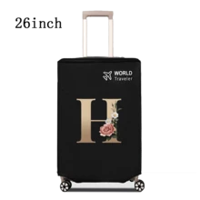 1 件行李箱罩无弹性无纺布行李箱保护套行李防尘罩适用于 20-30 英寸拉杆箱防刮行李箱保护套玫瑰金首字母图案旅行配件返校必备品