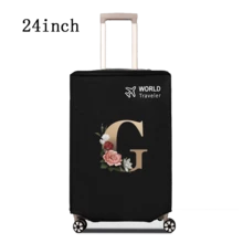 1 件行李箱罩无弹性无纺布行李箱保护套行李防尘罩适用于 20-30 英寸拉杆箱防刮行李箱保护套玫瑰金首字母图案旅行配件返校必备品