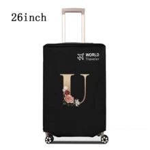 1 件行李箱罩无弹性无纺布行李箱保护套行李防尘罩适用于 20-30 英寸拉杆箱防刮行李箱保护套玫瑰金首字母图案旅行配件返校必备品