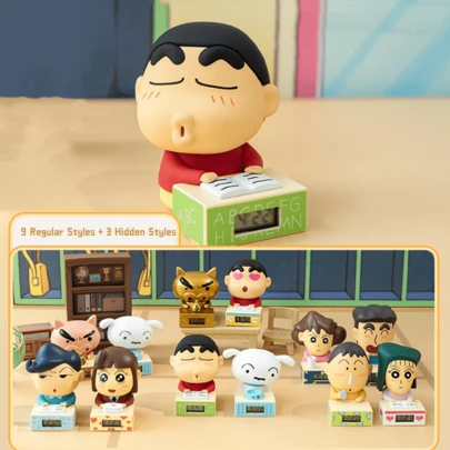 Crayon Shin-Chan Kasukabe Mini Clock Blind Box, 12 Styles With Hidden Edition, Digital Alarm Clock, PVC/ABS Figurine, Cute Anime Collectible, Limited Edition, Home Office Desk Decor, Gift For All Ages, Birthday Gift Idea, Novelty Gift, Valentine Gift, Christmas Gift, For Fans Of Crayon Shin-Chan