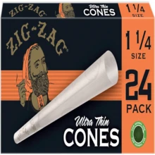 ZIG-ZAG Pre Rolled Cones 1 1_4 Size Ultra Thin 24-Count Packs - Pre Rolled Cones With Tips &Amp; Packing Tubes Included (1-Pack (24 Cones)) - ColorA - 查看 2