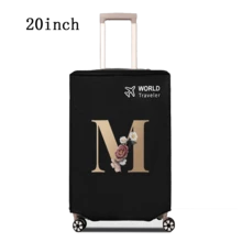 1 件行李箱罩无弹性无纺布行李箱保护套行李防尘罩适用于 20-30 英寸拉杆箱防刮行李箱保护套玫瑰金首字母图案旅行配件返校必备品