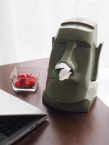 多功能创意石膏纸巾盒，适用于客厅、玄关、卧室书桌、复活节雕像耳机架 - 彩色 - 查看 8