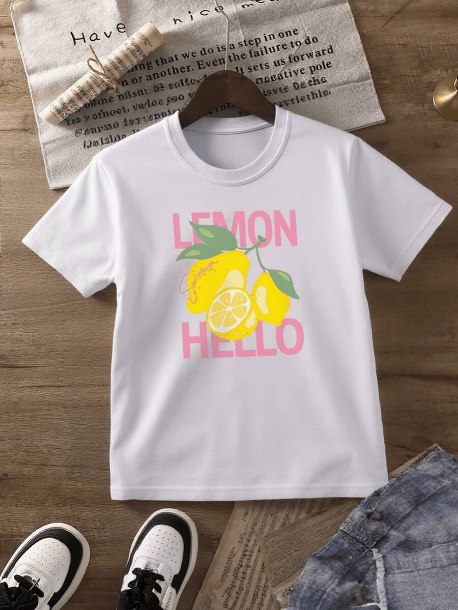 Playera manga corta con estampado de Lemon - Blanco - Ver 1