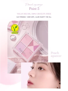 Dasique 4-Color Matte Blush Palette, High Color Payoff, Long-Lasting, Natural Glow, Lightweight & Breathable, Vegan Formula, Fashionable Makeup Brand, Christmas Holiday Essential - #05 Violet Knit - 查看 10