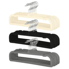 Velvet Pants Hangers 40/20/10/5/1 Pack - Non-Slip Felt Closet Hangers For Slacks, Jeans, Towels & Bras, 360° Swivel Hook Space-Saving Slim Design For Tank Tops, Shorts, Dresses