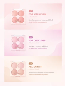 Dasique 4-Color Matte Blush Palette, High Color Payoff, Long-Lasting, Natural Glow, Lightweight & Breathable, Vegan Formula, Fashionable Makeup Brand, Christmas Holiday Essential - # 07 Candy Berry - 查看 6