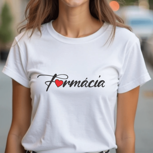 Camiseta Blusa Feminina Farmácia Profissões Manga Curta Algodão