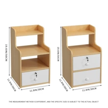1pc Bedside Cabinet, Bedroom Storage Cabinet With Lock, Small Organizer Rack - Multicolor - View 9