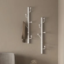 1个壁挂式衣帽架，黑色金属立式帽架，悬浮式衣钩，适用于悬挂外套/包包/围巾，玄关/办公室/走廊/浴室悬挂式收纳架