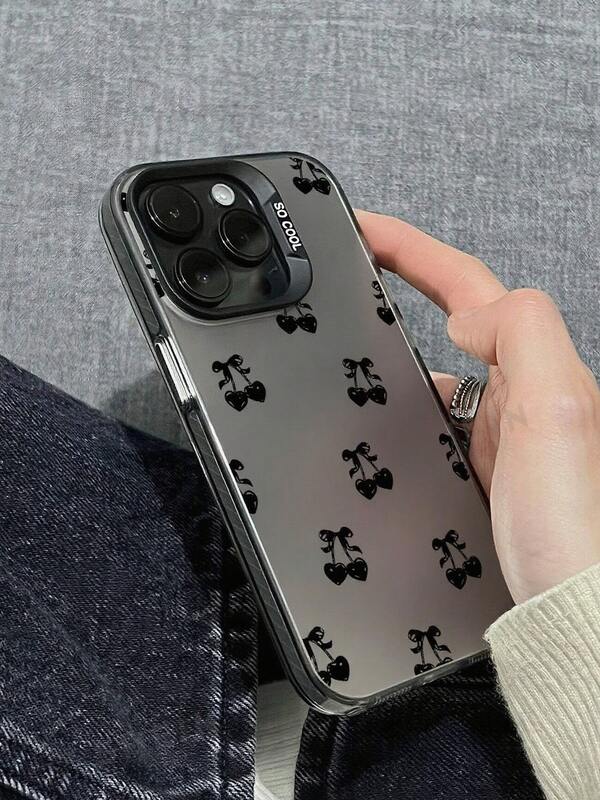 Capa de Telefone Resistente a Quedas IMD com Estampa de Cereja Preta, Compatível com Apple 16/11/12/13/14/15/15 Pro/15 Plus/15 Pro Max/7 Plus/8 Plus/X/Xs Max/Xr/11 Pro/12 Pro/13 Pro/14 Pro/11 Pro Max/12 Pro Max/13 Pro Max/14 Pro Max/14 Plus/6/6s/6 Plus/7/8/16 Pro/16 Plus/16 Pro Max