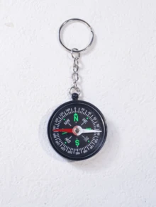 1pc Compass Keychain, Portable Directional Compass, Multifunctional Black Compass Keyring, Phone Pendant, Car Compass - Multicolor - View 7
