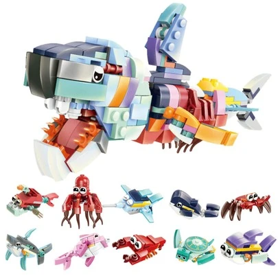 Blocos de Montar Capsula de Animais Marinhos Sortido CBS028 - Castela Brasil