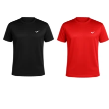 Men's Dry Fit T-Shirt Kit - Casual - Training - Gym - Sports - Exercises - Running - 黑色和紅色 - 查看 2