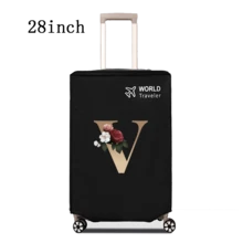 1 件行李箱罩无弹性无纺布行李箱保护套行李防尘罩适用于 20-30 英寸拉杆箱防刮行李箱保护套玫瑰金首字母图案旅行配件返校必备品